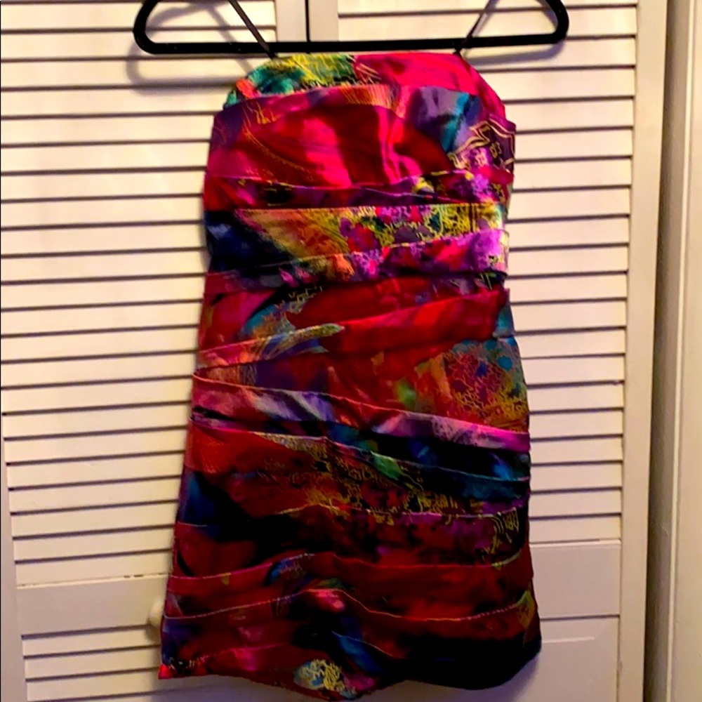 Satin Folds Mini Dress